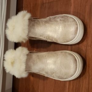 Fur lined gold  boots